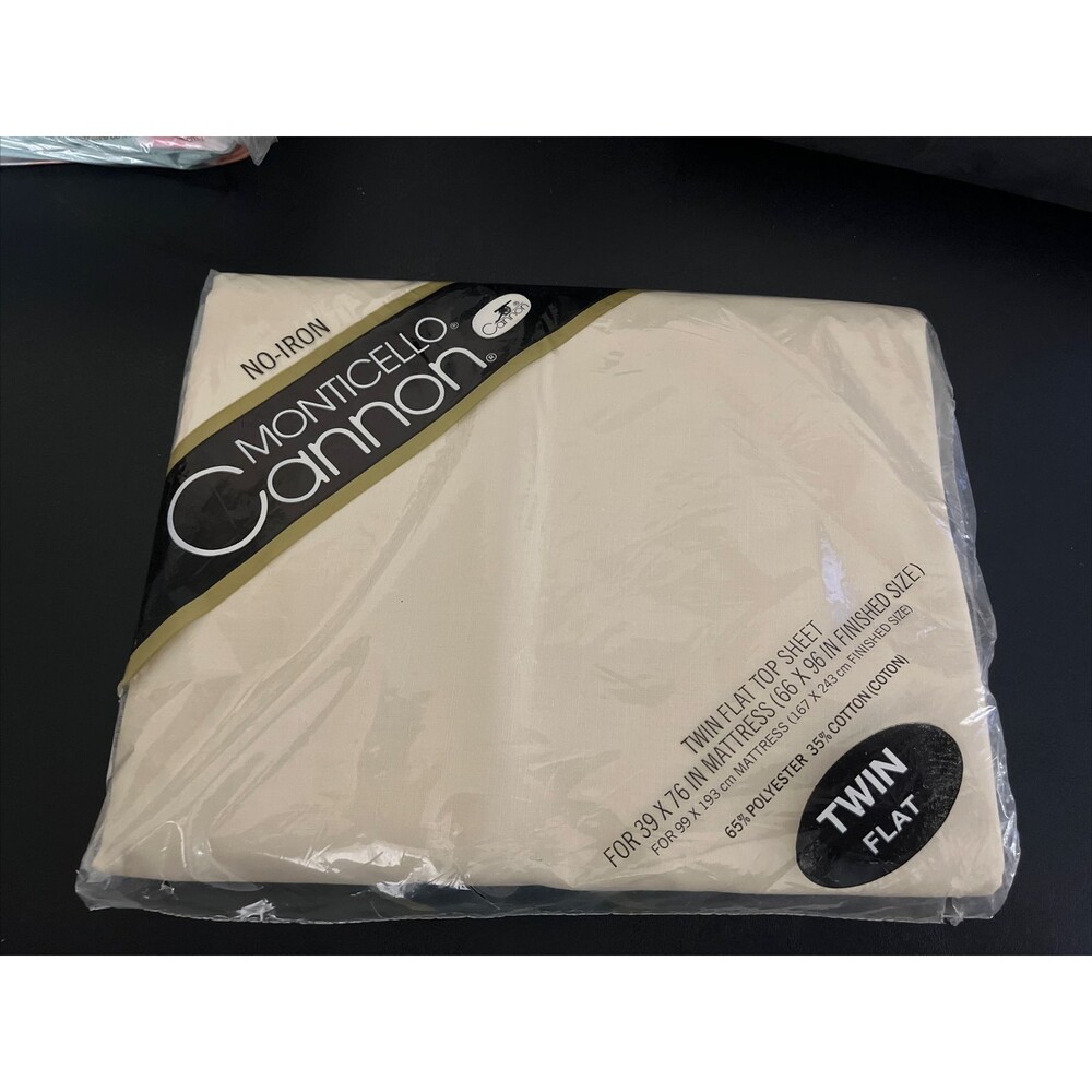 Vintage Cannon Monticello Twin Flat Top Sheet NEW NIP No-Iron